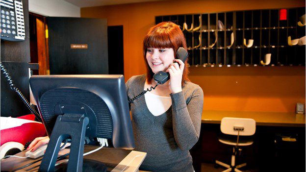 Phone Office worker with phone